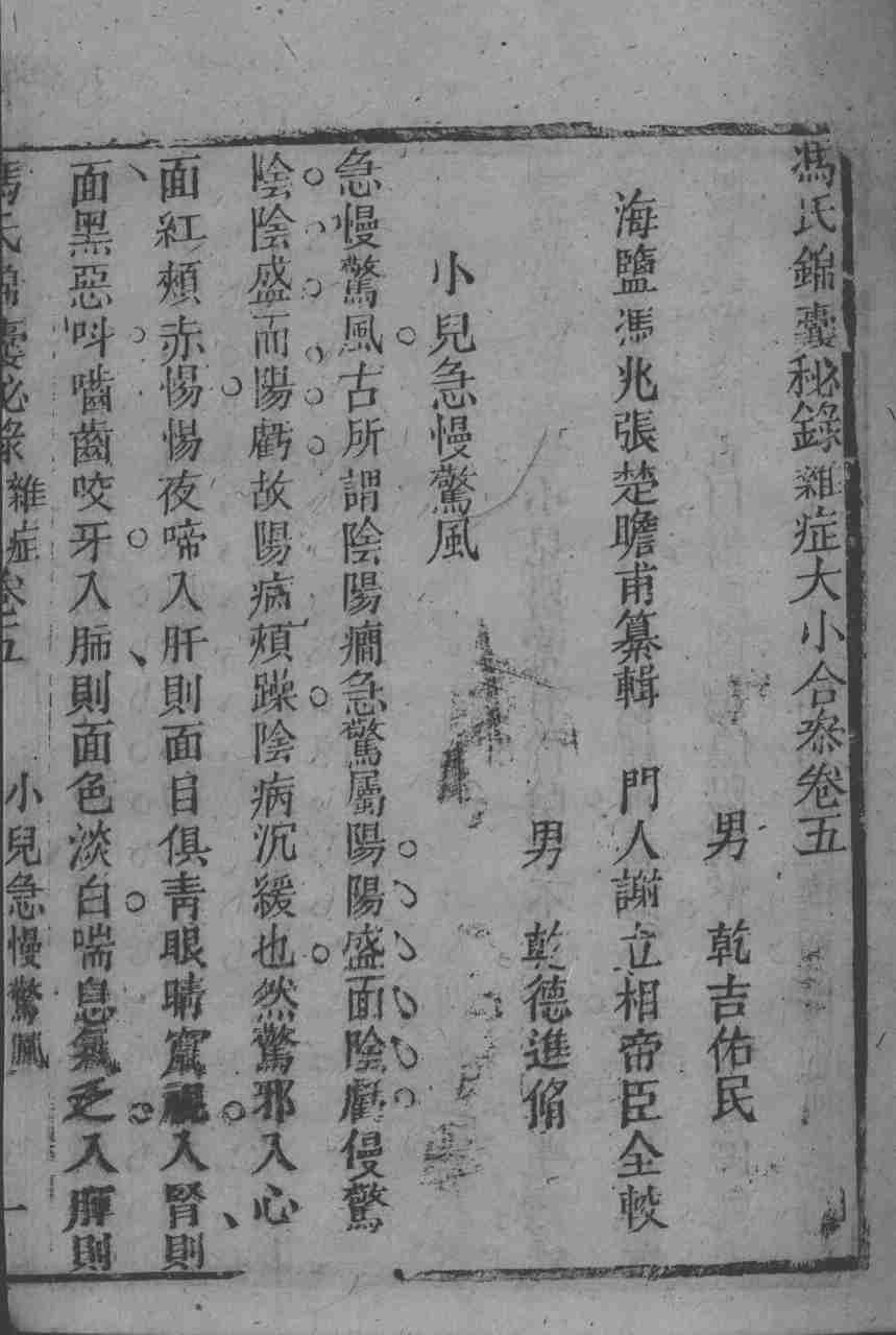 冯氏锦囊秘录八种  杂病大小合参  卷5